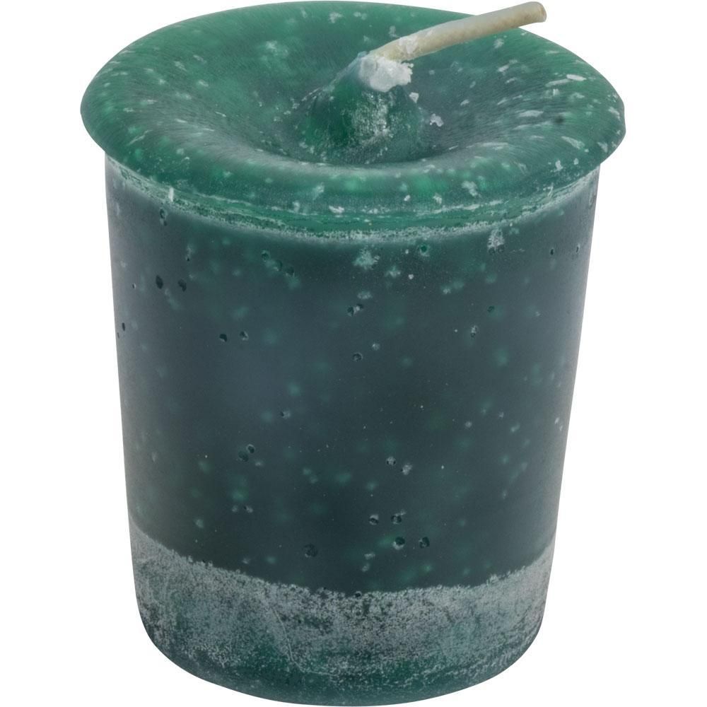 Peace Herbal Reiki Charged Votive Candle - Dark Green, SKU KH-81513-D18, UPC 6016202449411