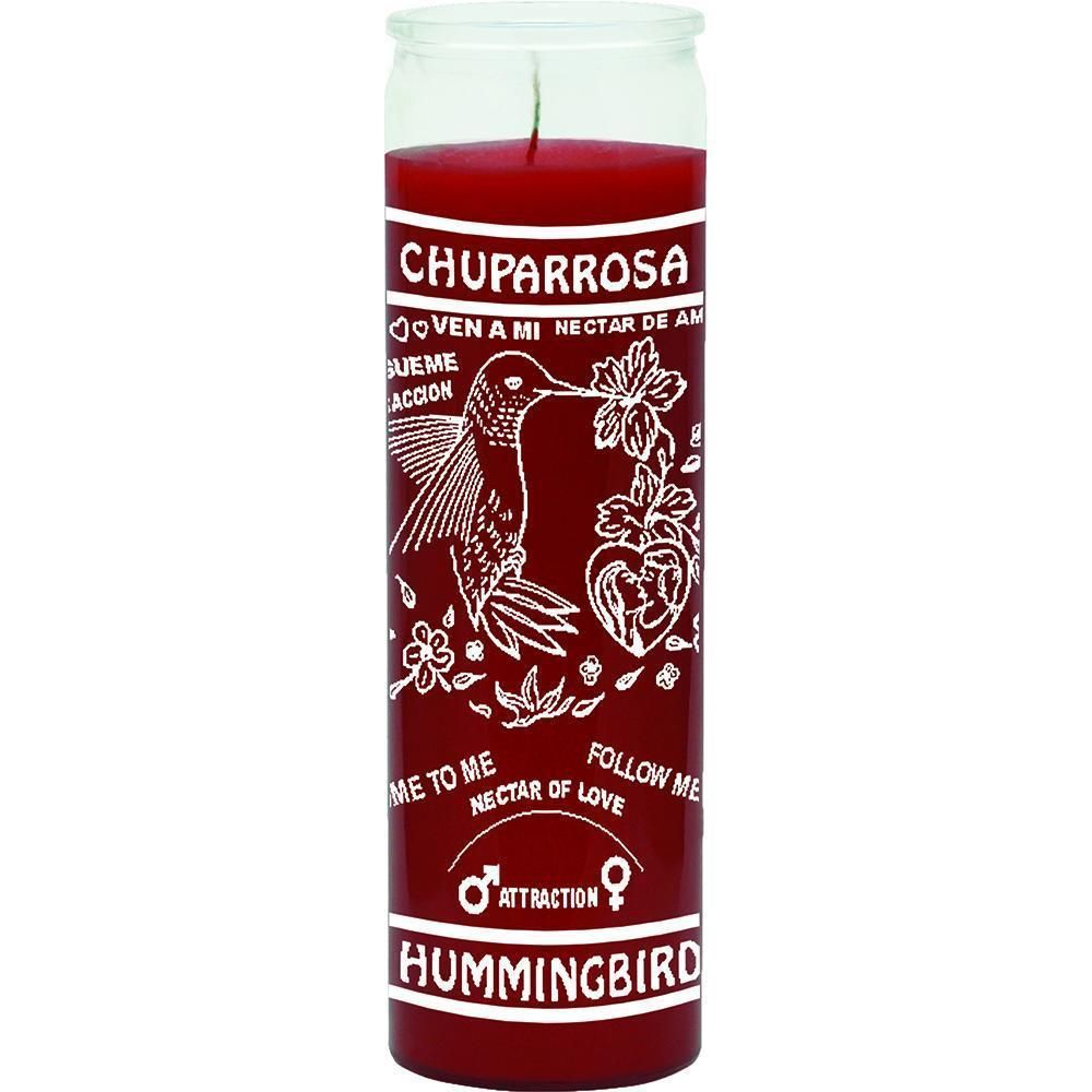 7 Day Glass Candle Hummingbird - Red, SKU WP-575-100-02, UPC 6016200356308