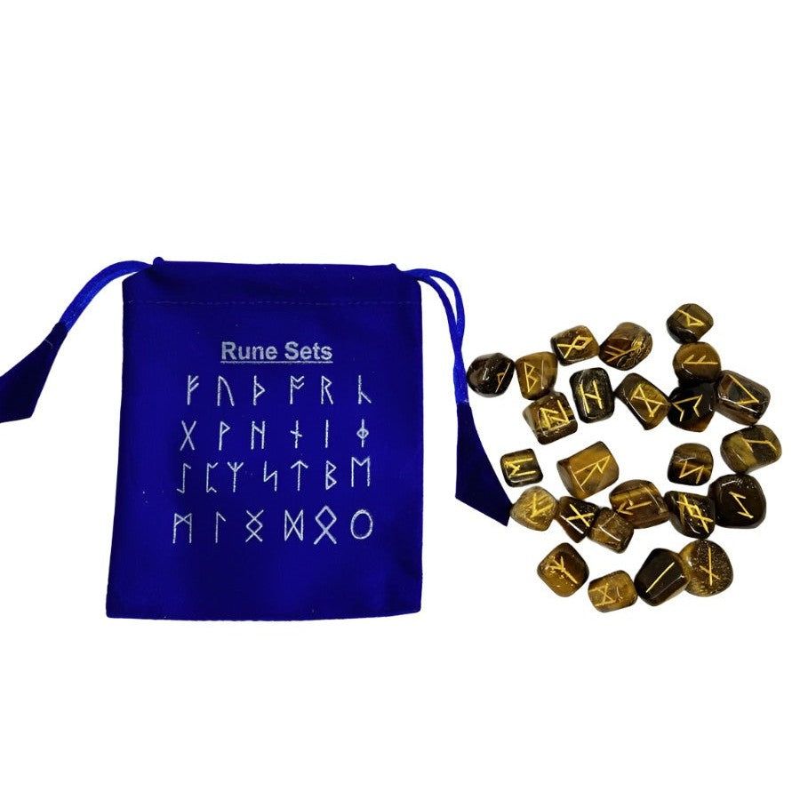 Gemstone Rune Set - Tiger Eye, SKU Rune-T, UPC 6016205217239