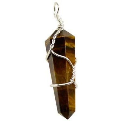 Wire Wrapped Point Pendant - Tiger Eye, SKU KH-98918-D5, UPC 6016205063003