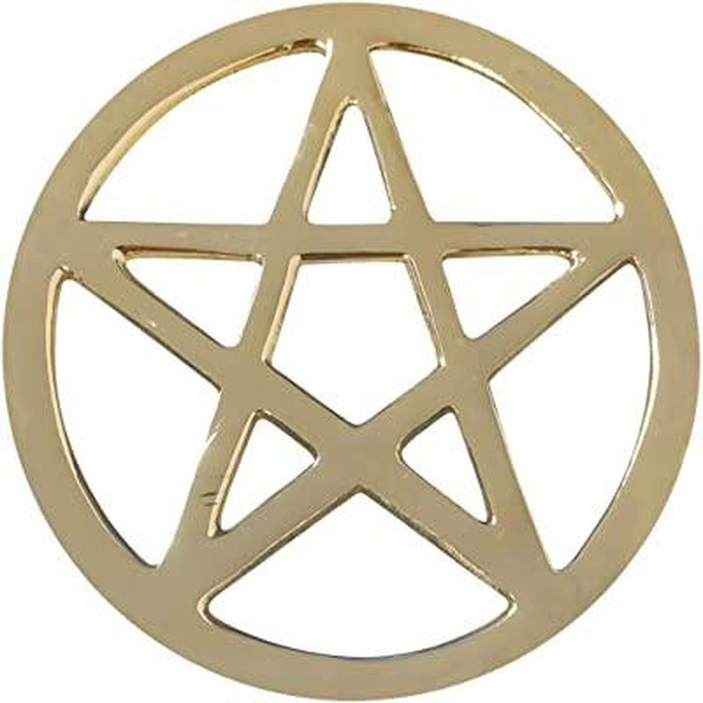3&quot; Pentagram Brass Cut Out Altar Tile, SKU CRB2, UPC 6016202889859