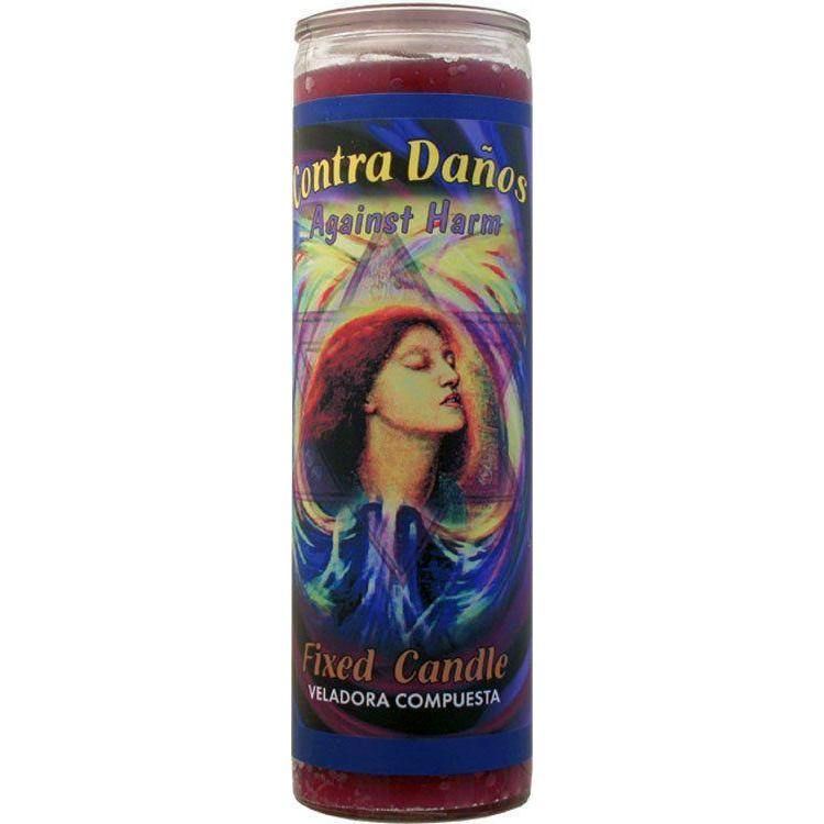 7 Day Glass Candle Velas Misticas - Against Harm - Purple, SKU WP-0060-137, UPC 6016213093061