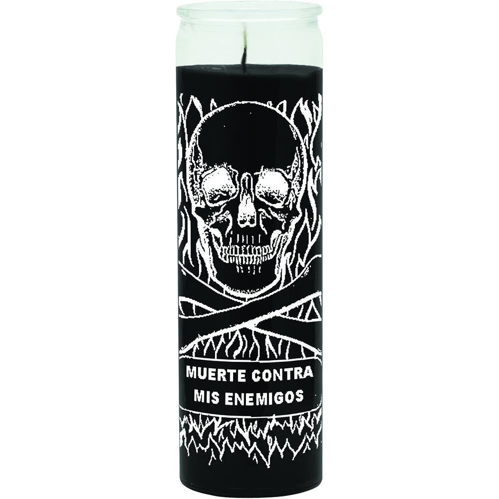 7 Day Glass Candle Protection from Enemies - Black, SKU WP-575-718-01, UPC 6016005217279