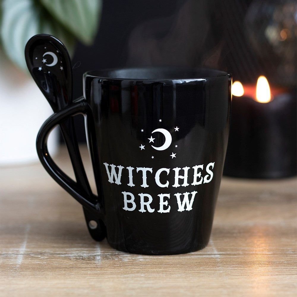 9 oz Ceramic Mug and Spoon Set - Witches Brew, SKU PG-14997, UPC 700317071013