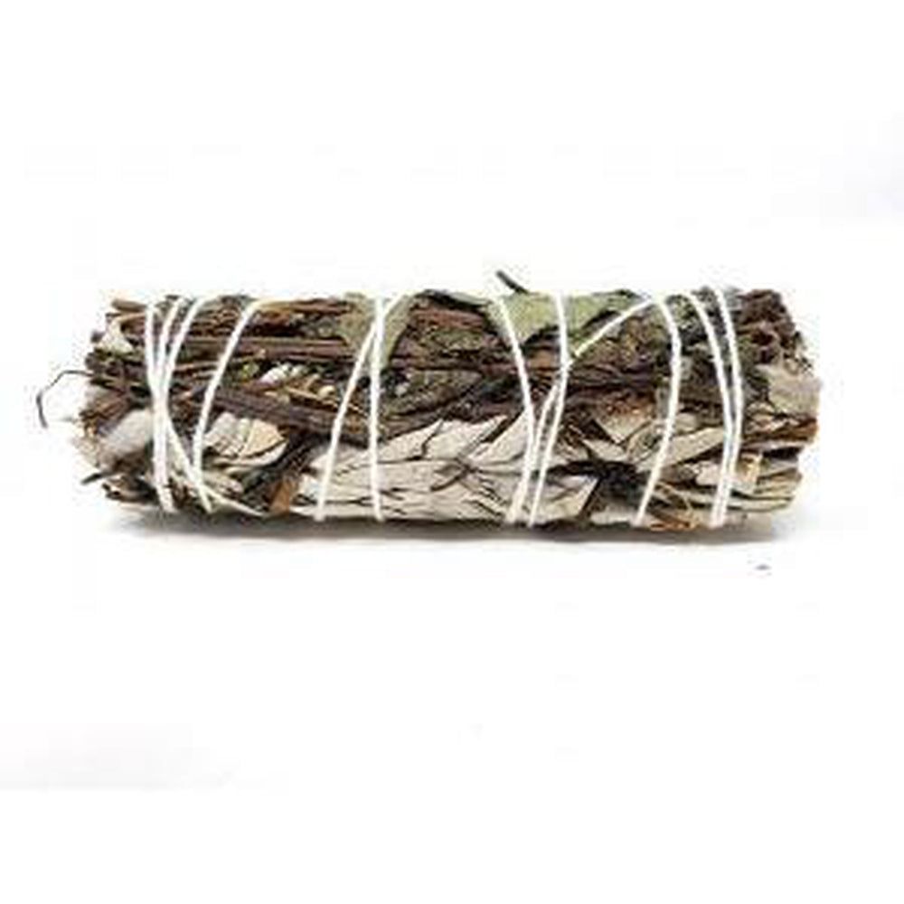 4&quot; White Sage &amp; Peppermint Smudge Stick, SKU SB52, UPC 6016200358333