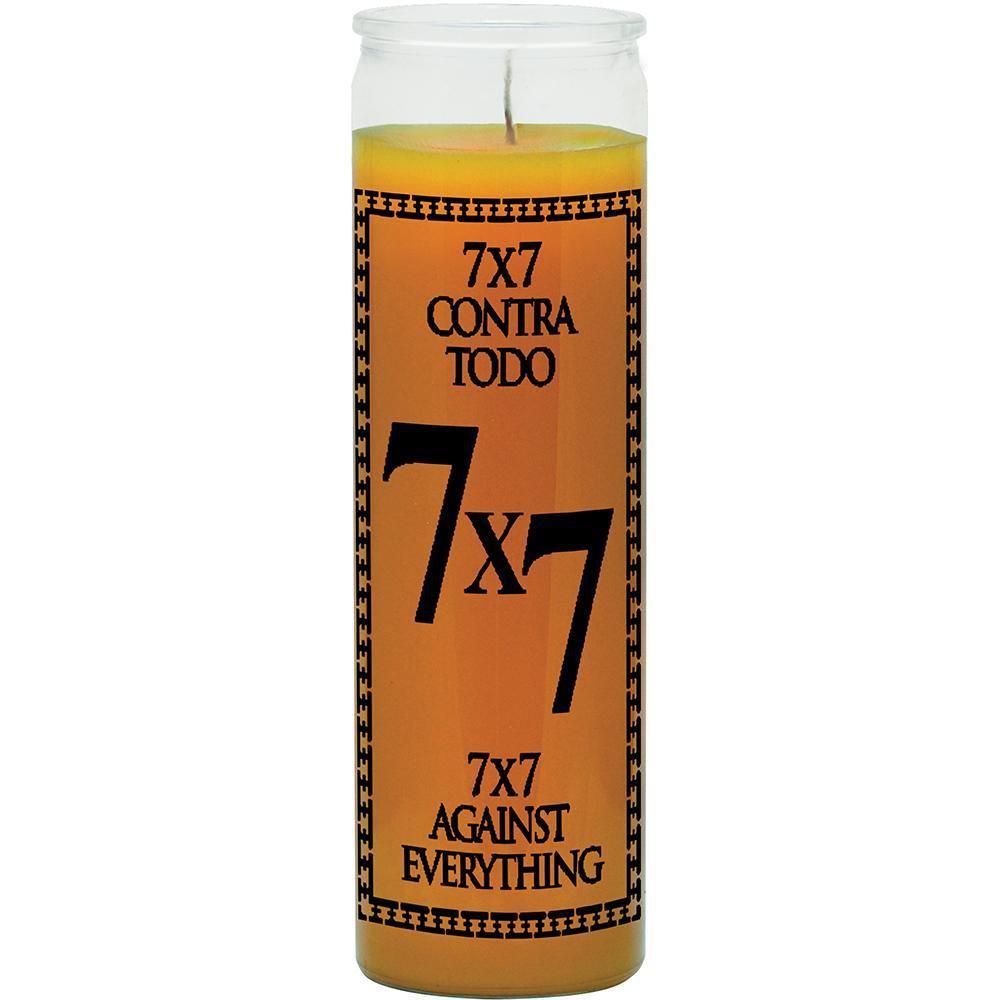7 Day Glass Candle 7x7 Against Everything - Orange, SKU WP-575-028, UPC 6016200100161