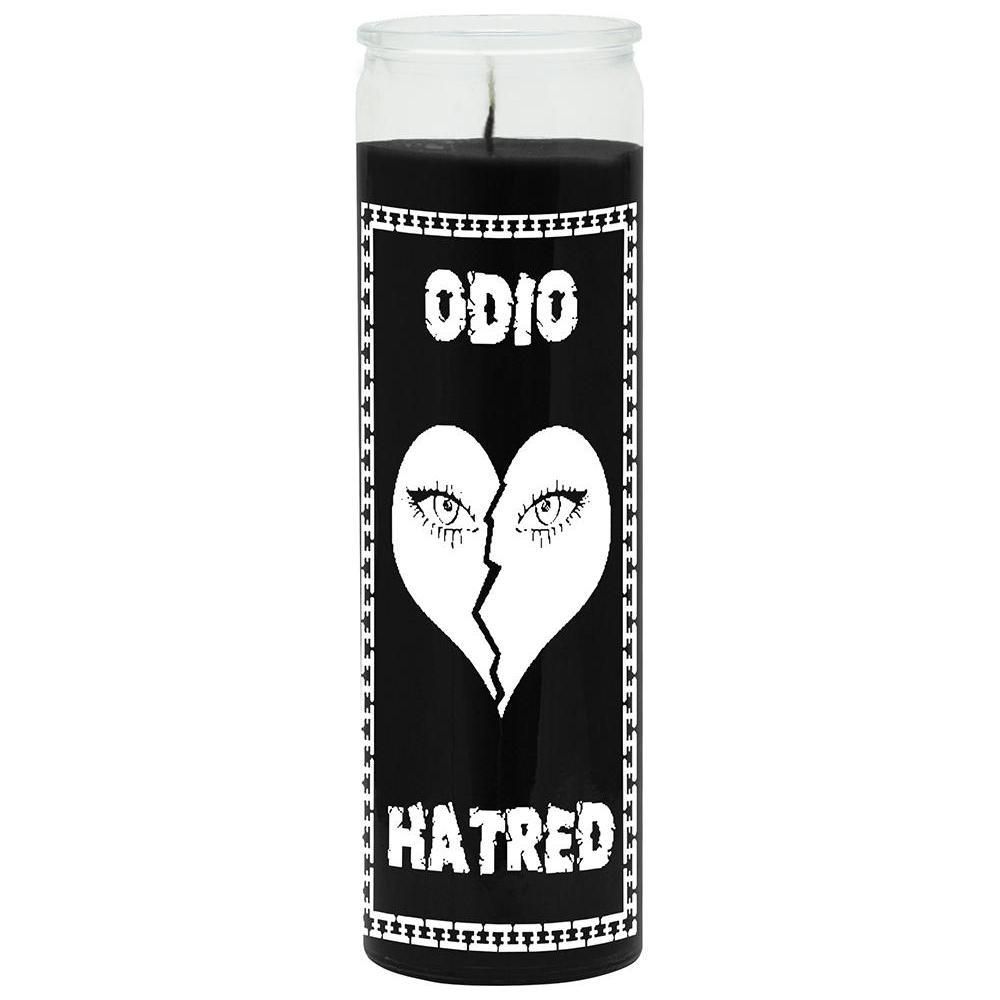 7 Day Glass Candle Hate - Black, SKU WP-575-320, UPC 6016201676696