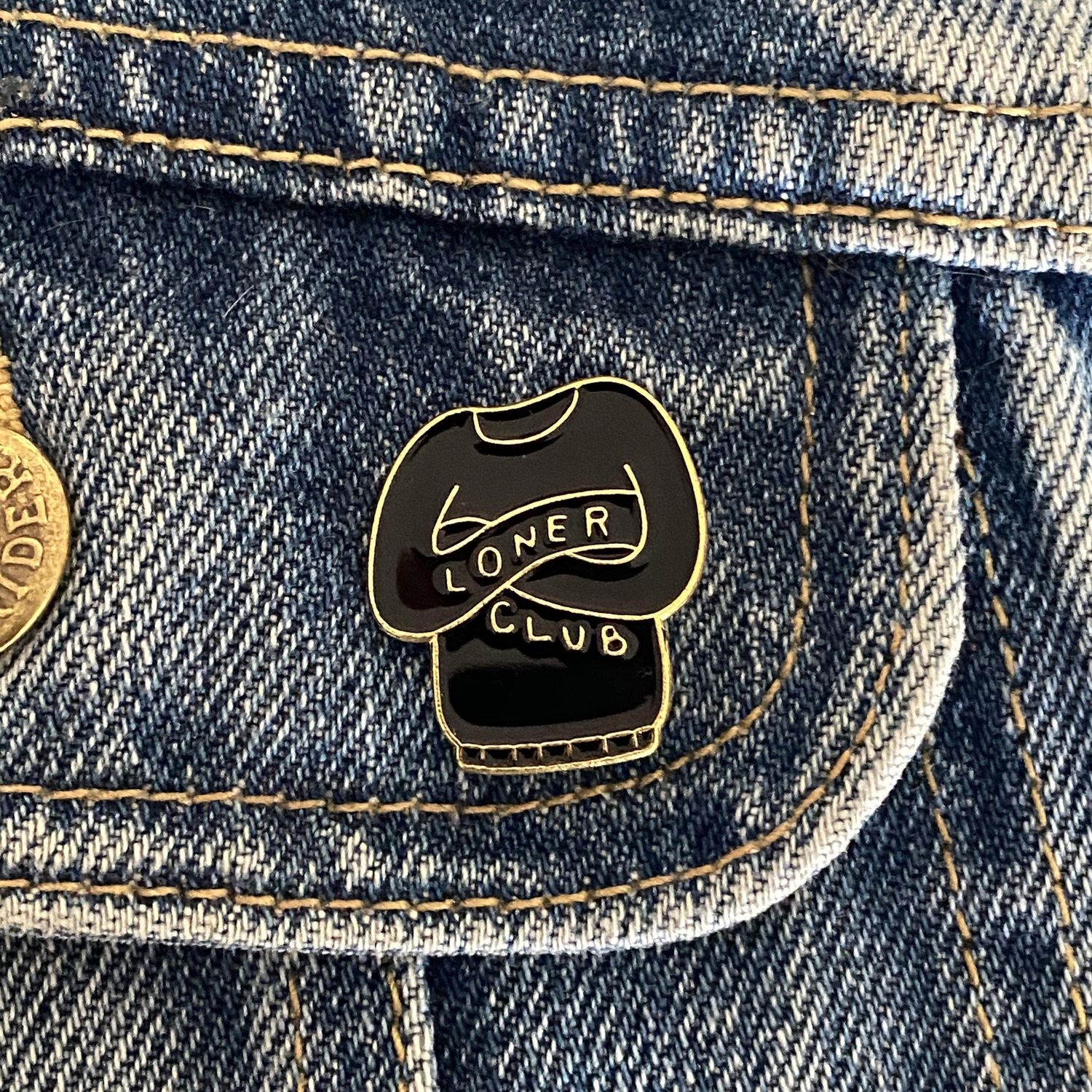 Black Shirt Loner Club Enamel Pin, SKU XZ699-8, UPC 6016209926915