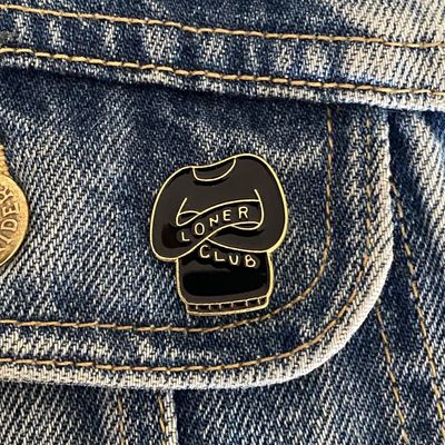 Black Shirt Loner Club Enamel Pin, SKU XZ699-8, UPC 6016209926915