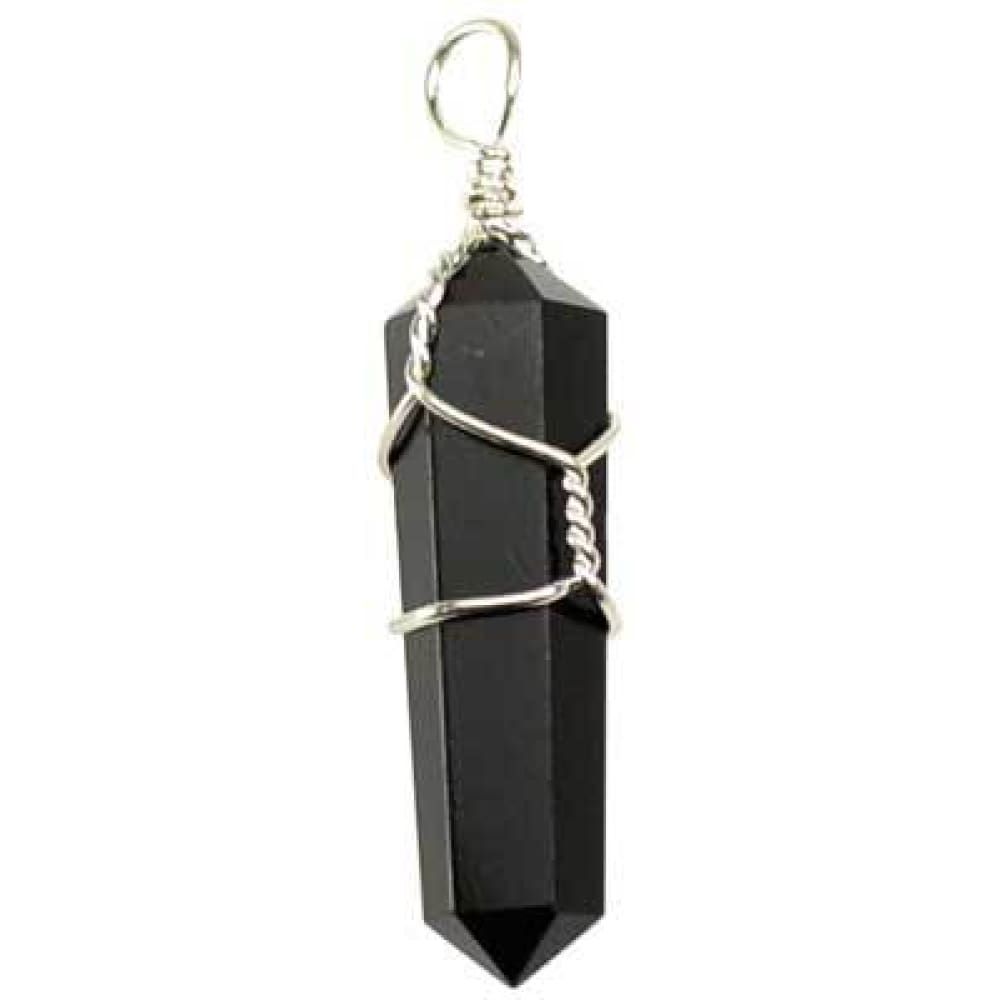 Wire Wrapped Point Pendant - Black Obsidian, SKU KH-98987-D5, UPC 6016204735772