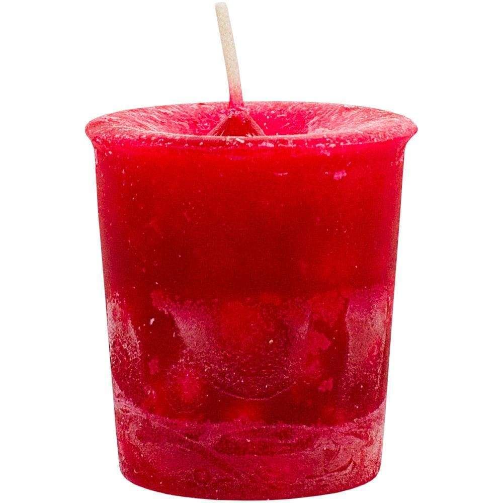Reiki Charged Chakra Votive Candle - Root - Red (Box of 18), SKU KH-81546, UPC 6016217582585