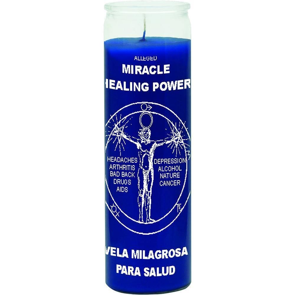 7 Day Glass Candle Miracle Healing Power - Blue, SKU WP-575-335, UPC 6016214089070