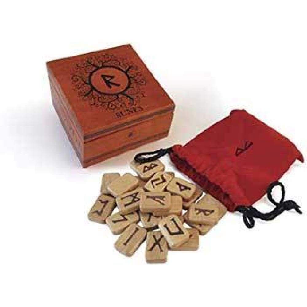 Deluxe Wood Runes With Box, SKU LW156, UPC 6016200058097