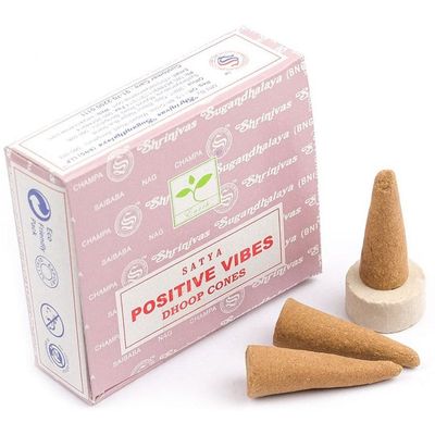 Positive Vibes Satya Dhoop Incense Cones (12 Pack), SKU SPV12, UPC 700317027096