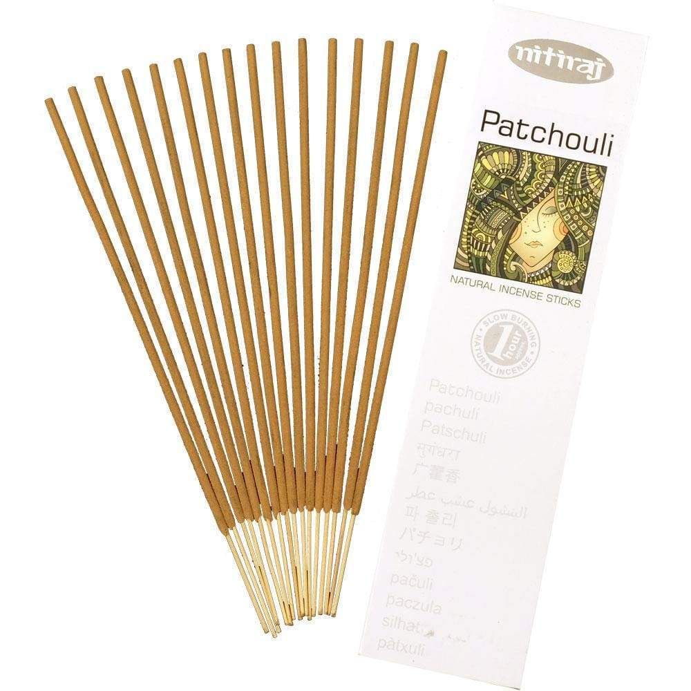 Nitiraj Incense 25 gram - Patchouli (Pack of 6), SKU KH-72809, UPC 6016206685600