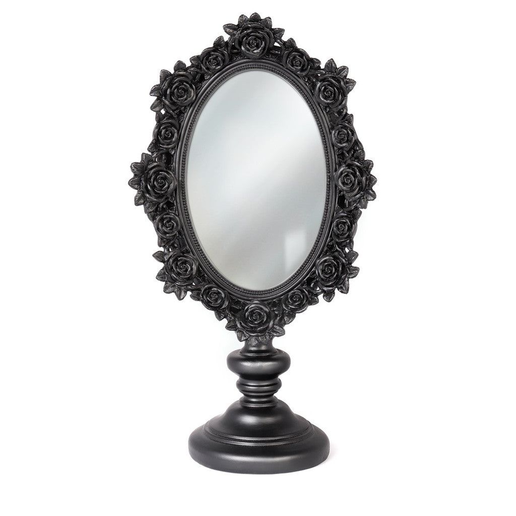 11&quot; Black Rose Standing Mirror, SKU PG-15044, UPC 700317052746