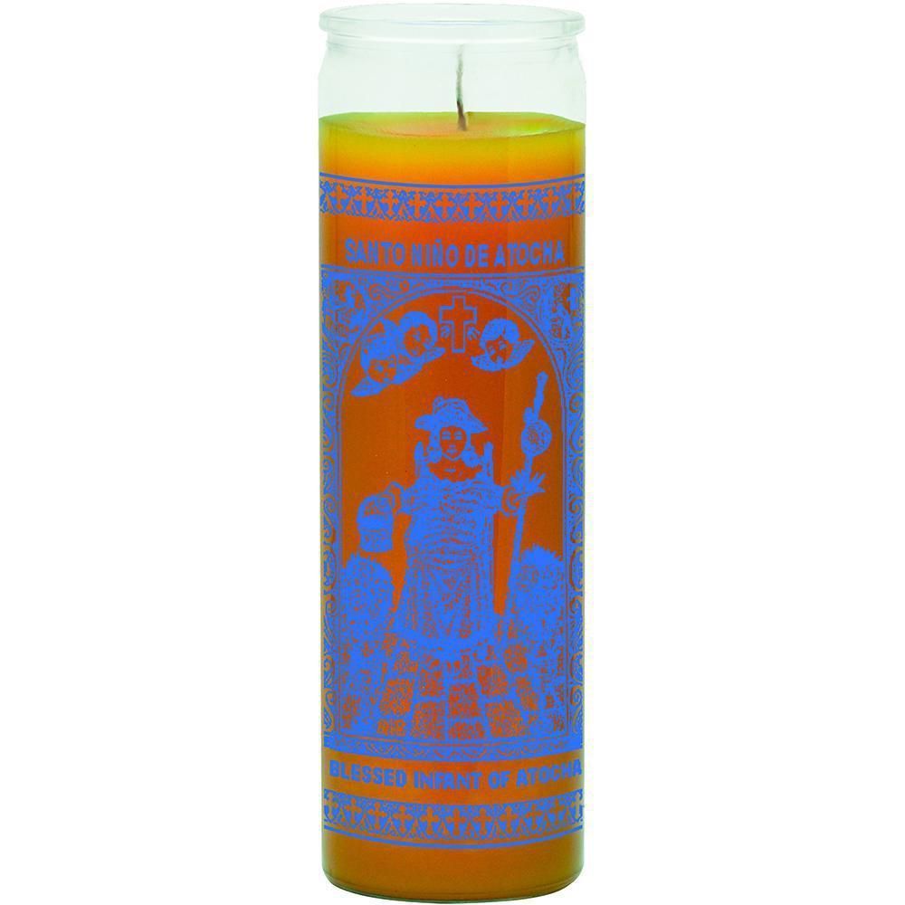 7 Day Glass Candle Child Atocha - Gold, SKU WP-575-625, UPC 6016206797730