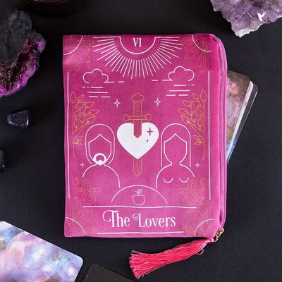5&quot; The Lovers Tarot Card Zipper Pouch, SKU PG-14192, UPC 6016018954956