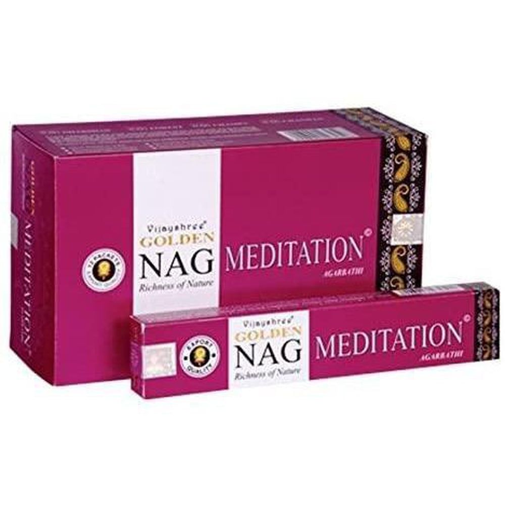 Vijayshree Golden Meditation Incense Stick 15 gram, SKU GNM15, UPC 6016204090079