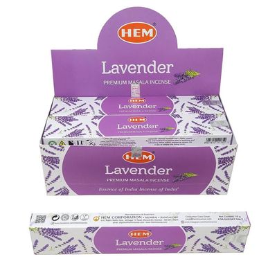 Premium Masala HEM Incense Sticks 15 grams - Lavender &amp; White Sage, SKU C08-03-HEM15-11, UPC 700317…