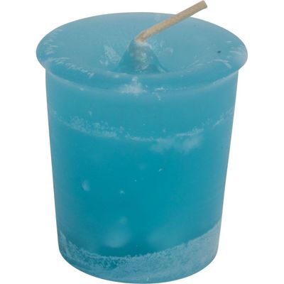 Dreams Herbal Reiki Charged Votive Candle - Aqua, SKU KH-81503-D18, UPC 6016200348372