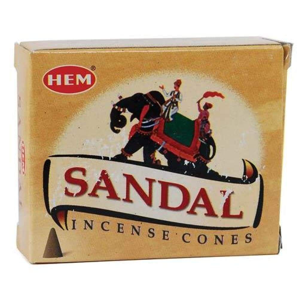 Sandal HEM Cone Incense (10 Cones), SKU SD12, UPC 6016210233279