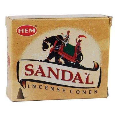 Sandal HEM Cone Incense (10 Cones), SKU SD12, UPC 6016210233279