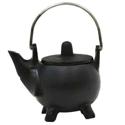 3&quot; Pot Belly Cast Iron Cauldron Kettle with Lid, SKU BR87E, UPC 6016200760723