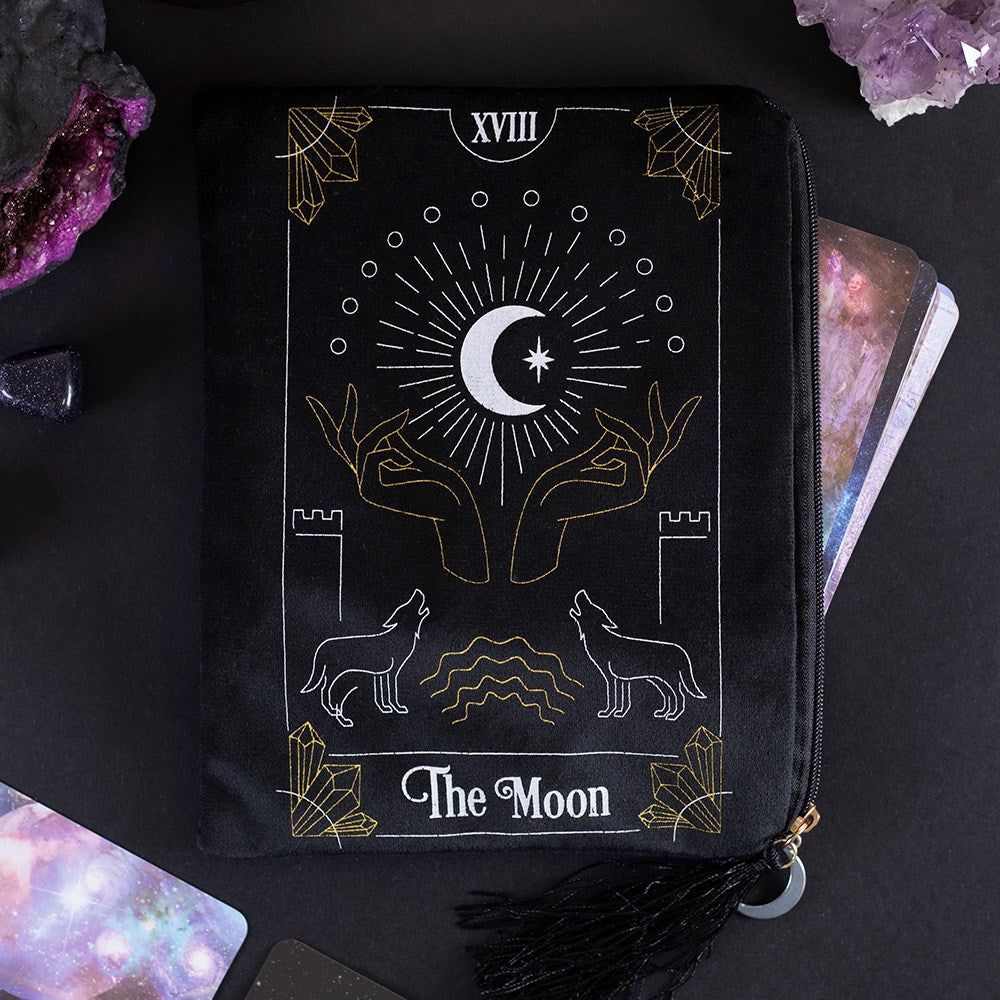 5&quot; The Moon Tarot Card Zipper Pouch, SKU PG-14194, UPC 6016003554505