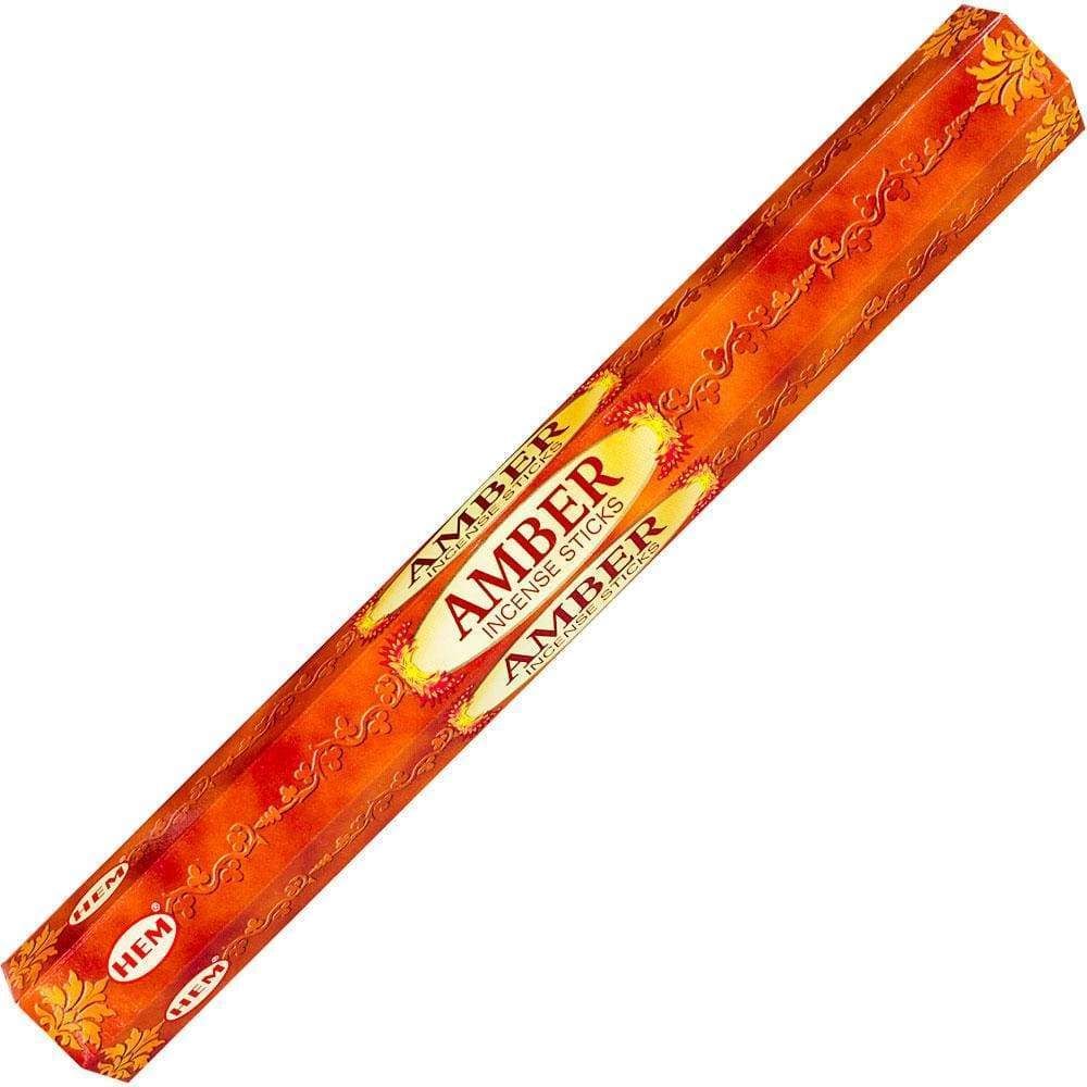 Amber HEM Incense Stick 20 Pack, SKU AM20, UPC 6016225950956
