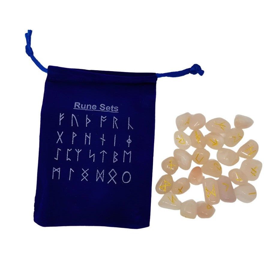 Gemstone Rune Set - Rose Quartz, SKU Rune-R, UPC 6016208457403