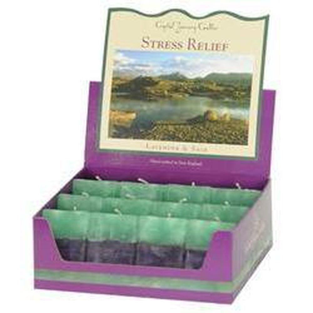 Aromatherapy Scented Square Votives - Stress Relief - Lavender &amp; Sage (Box of 12), SKU CJ-E006, UPC…