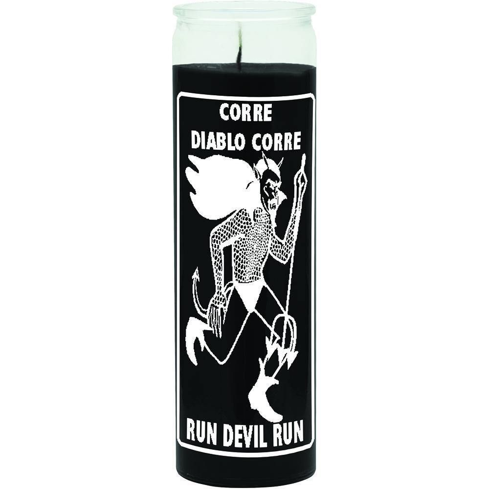 7 Day Glass Candle Run Devil Run - Black, SKU WP-575-770, UPC 6016216473440