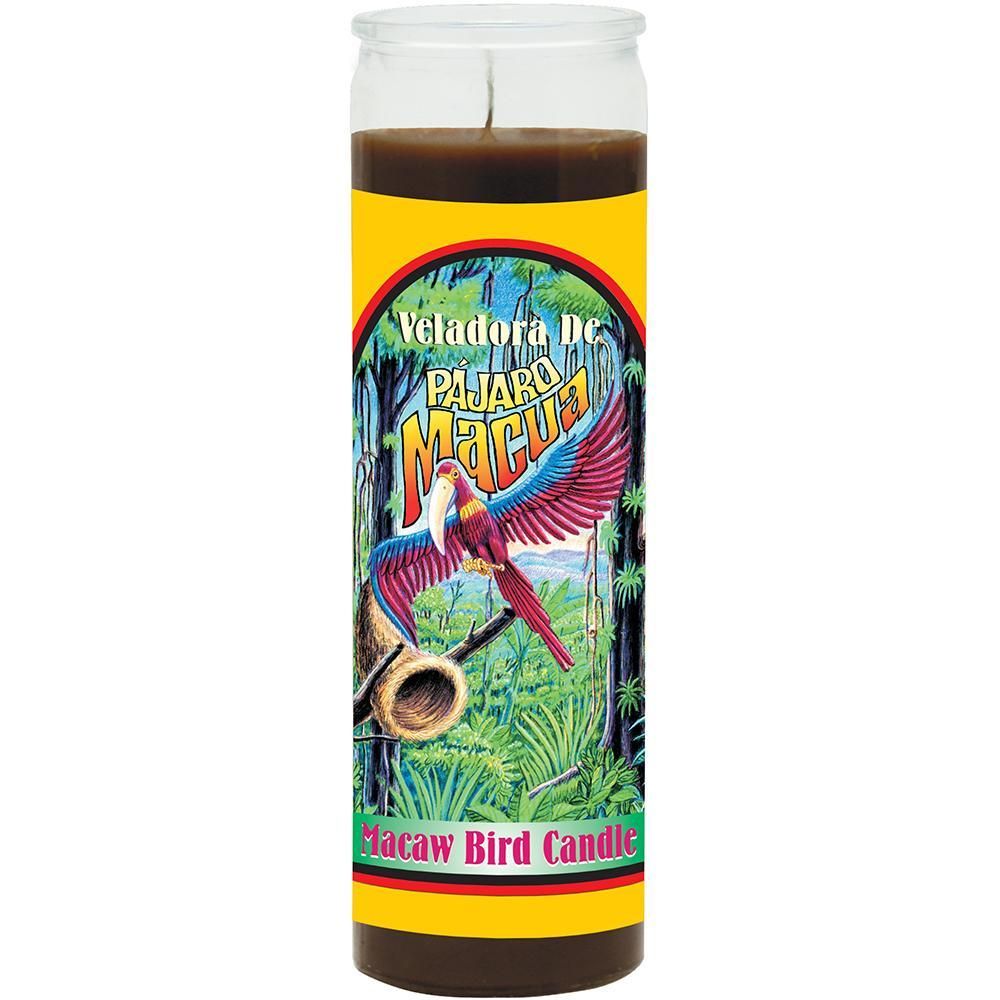 7 Day Glass Scented Candle Macaw Bird - Brown, SKU WP-589-674, UPC 6016027827852