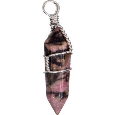 Wire Wrapped Point Pendant - Rhodonite, SKU KH-98628-D5, UPC 6016204893854