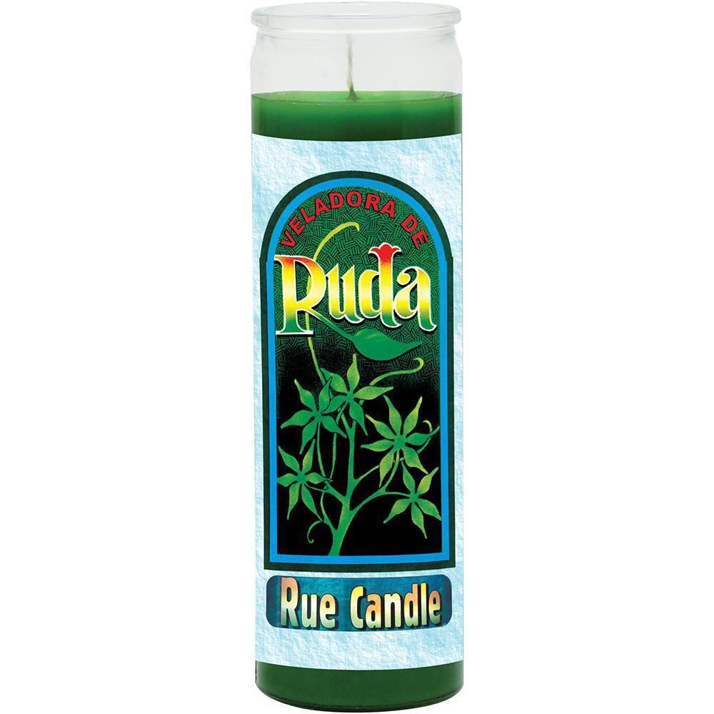 7 Day Glass Scented Candle Rue - Green, SKU WP-589-762, UPC 6016229219202