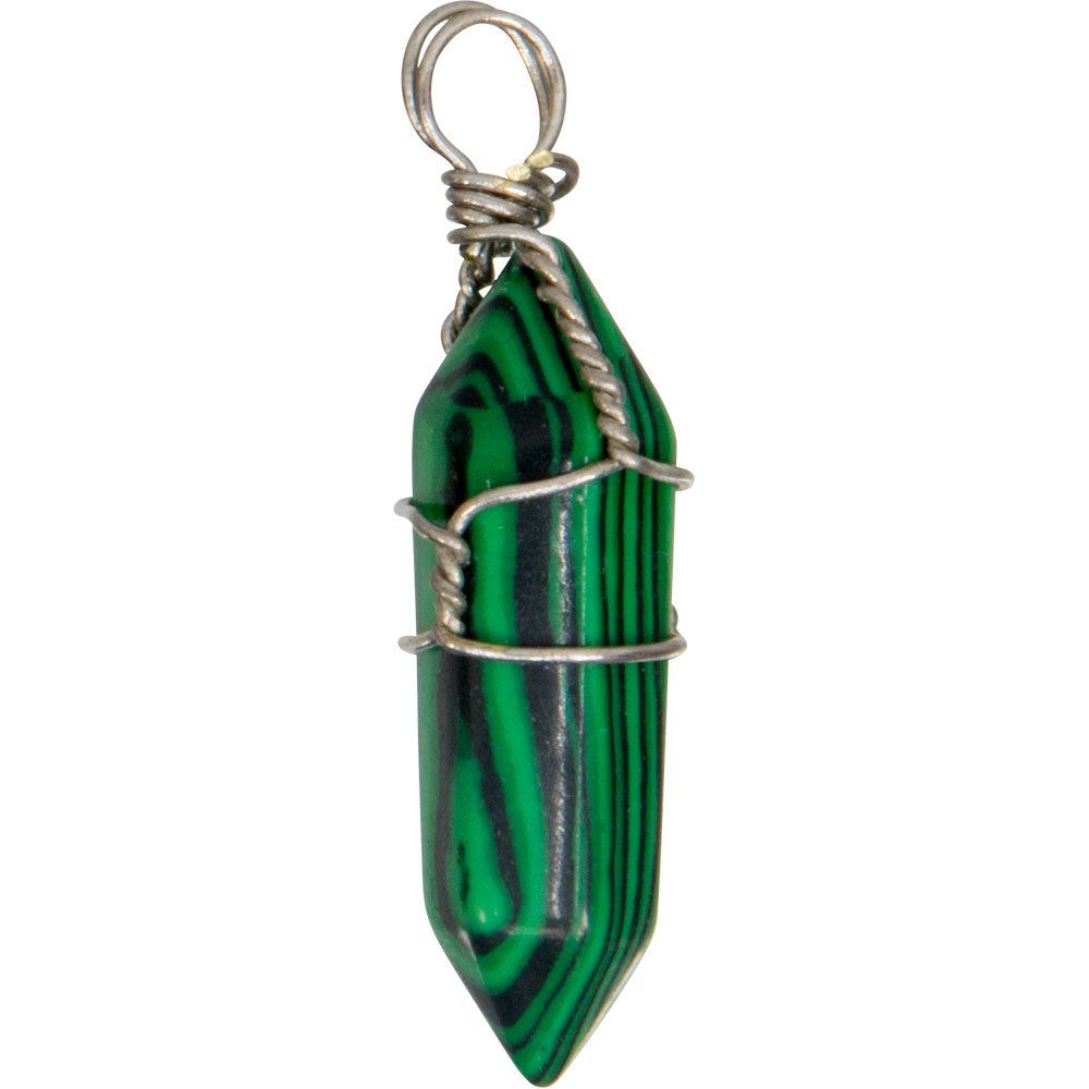 Wire Wrapped Point Pendant - Reconstructed Malachite, SKU KH-98625-D5, UPC 700317117728