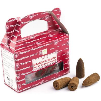 Dragon&#39;s Blood Satya Backflow Dhoop Incense Cones (24 Pack), SKU BFDB, UPC 700317305880
