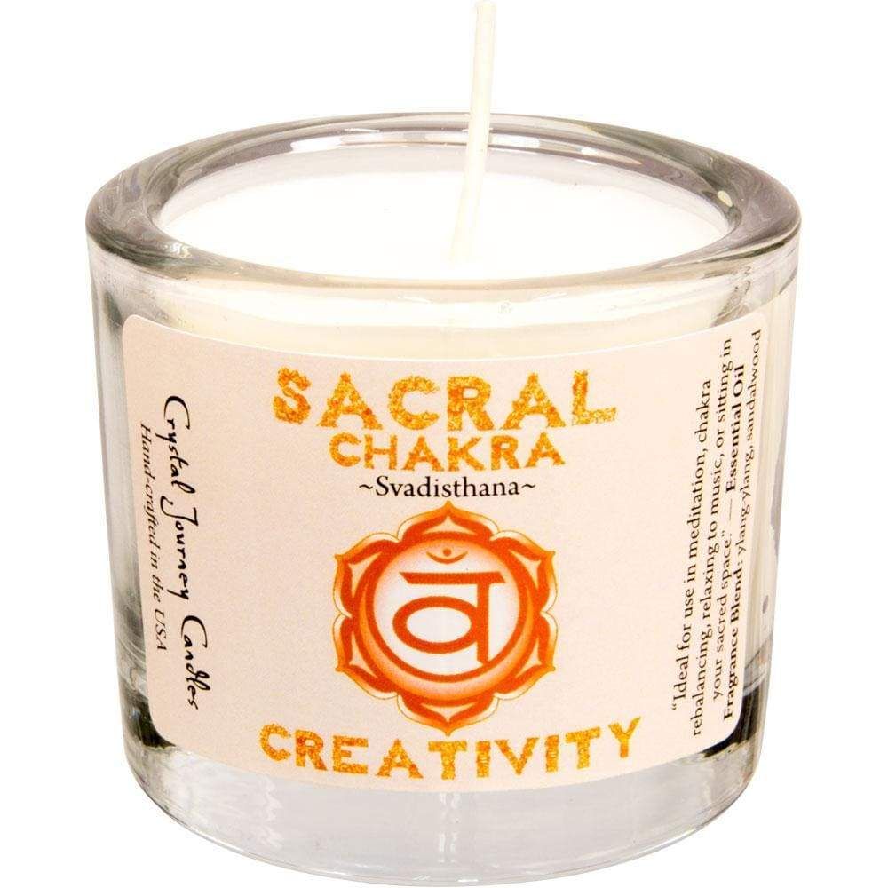 Reiki Charged Soy Herbal Filled Votive Candle - Sacral Chakra, SKU CJ-GH112, UPC 6016202155152