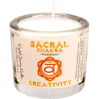 Reiki Charged Soy Herbal Filled Votive Candle - Sacral Chakra, SKU CJ-GH112, UPC 6016202155152