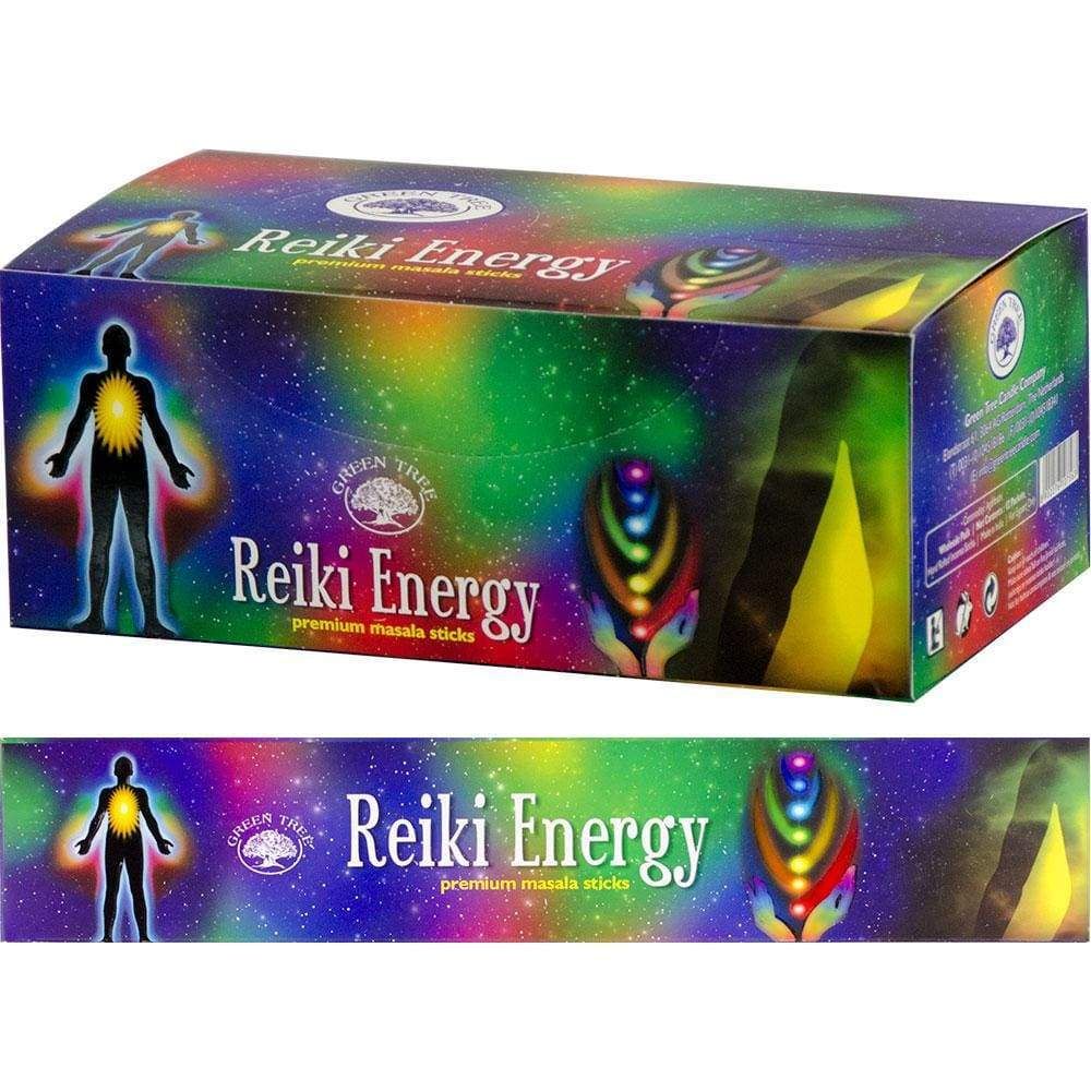 Green Tree Incense 15 gram - Reiki Energy (Pack of 12), SKU KH-IN-72651, UPC 6016209444402