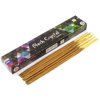 Black Crystal Satya Incense Sticks 15 gram, SKU SBC15, UPC 700317377672