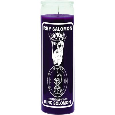 7 Day Glass Candle King Solomon - Purple, SKU WP-575-490, UPC 6016200817816