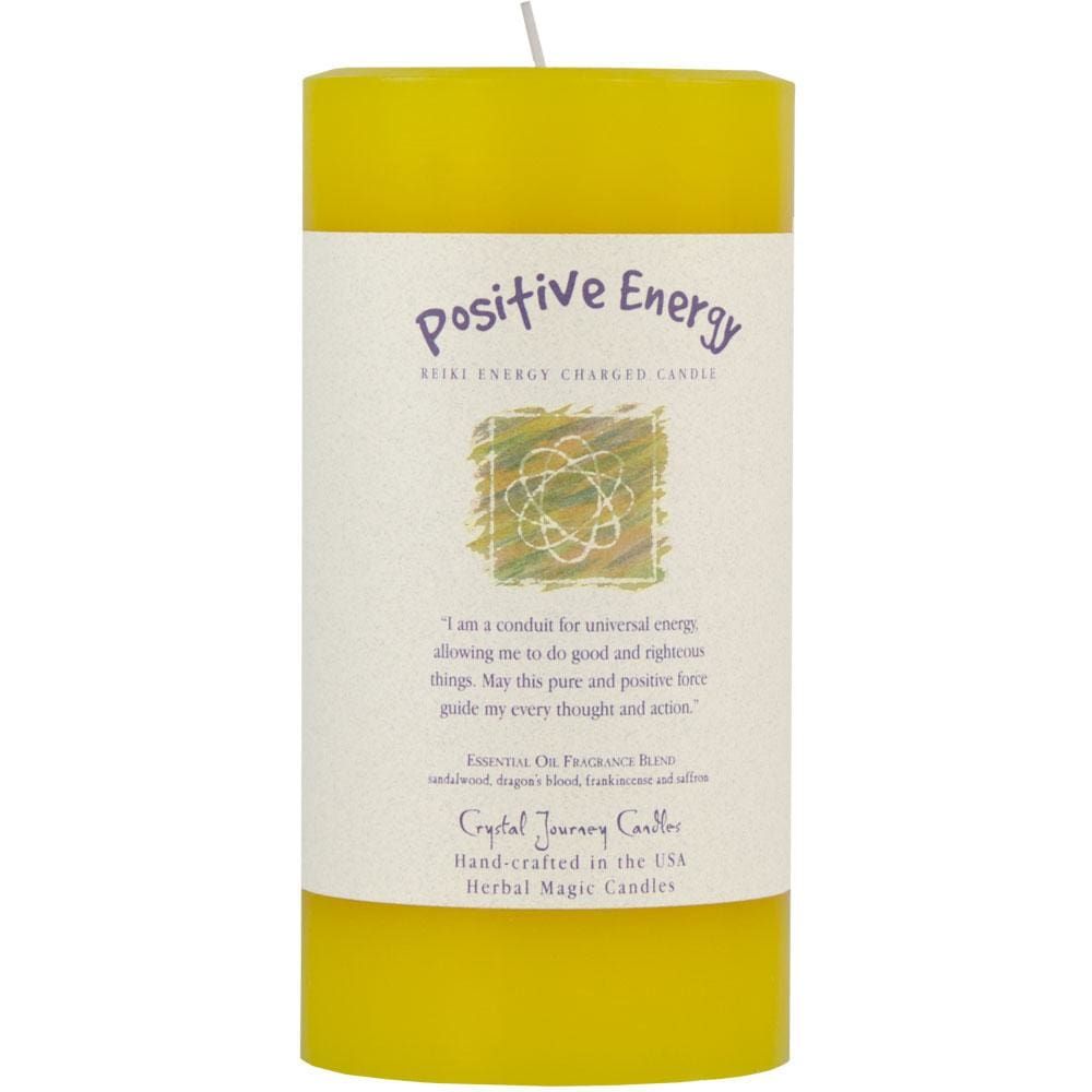 Reiki Charged Herbal  3&quot; x 6&quot;  Pillar Candle - Positive Energy, SKU KH-84521, UPC 6016209952983