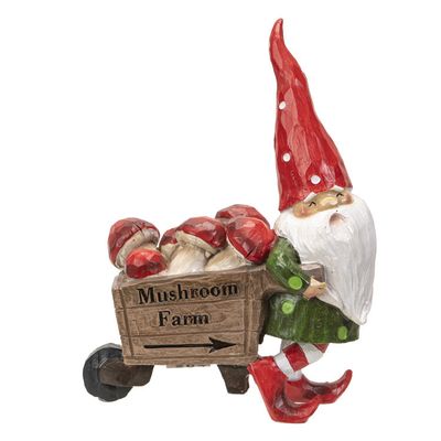 10&quot; Gnome Statue - Gnome Going to the Mushroom Farm, SKU PG-14779, UPC 700317041214