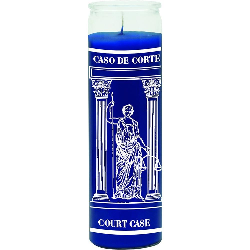 7 Day Glass Candle Court Case - Blue, SKU WP-575-126-06, UPC 6016010856890