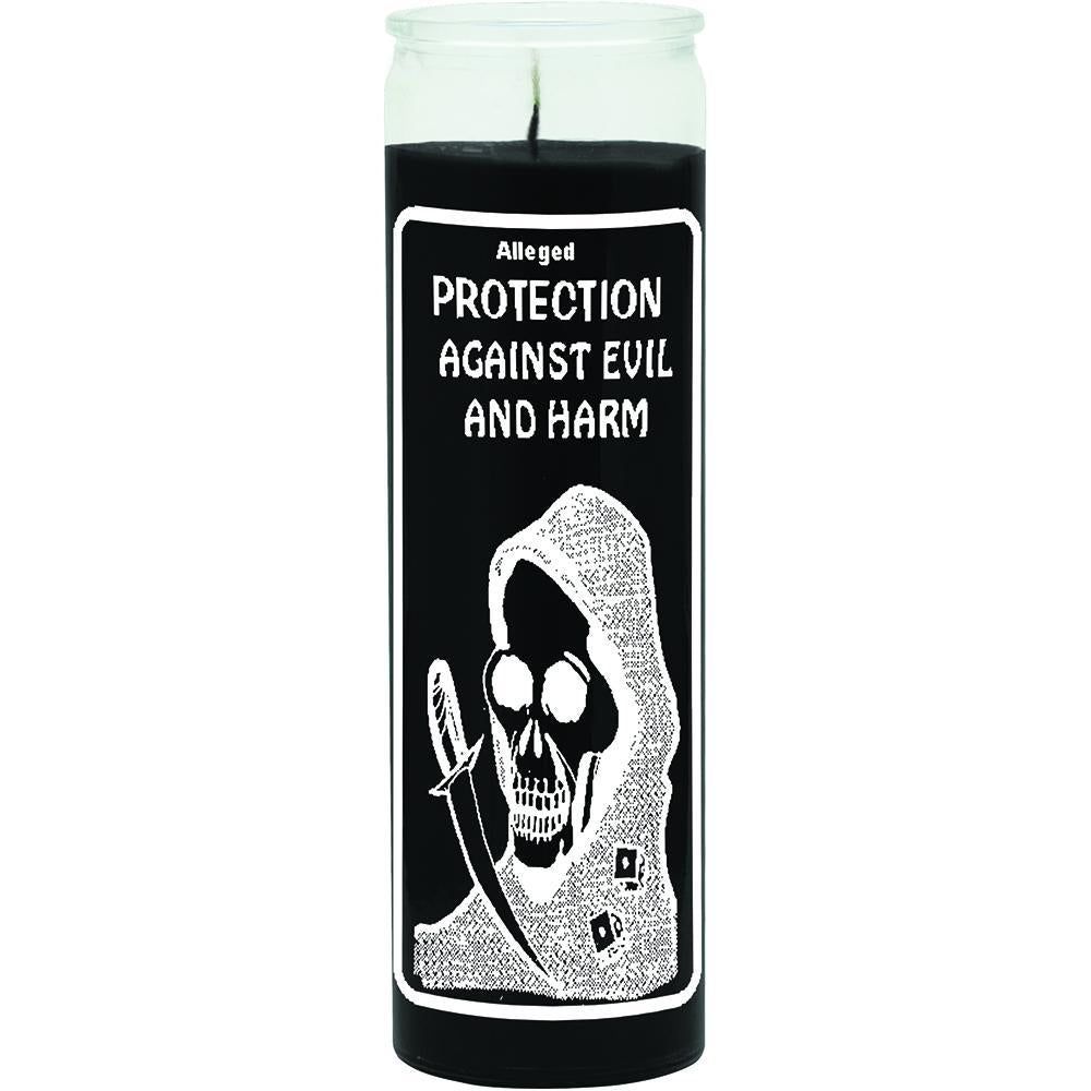 7 Day Glass Candle Protection Against Evil - Black, SKU WP-575-701-01, UPC 6016200352379