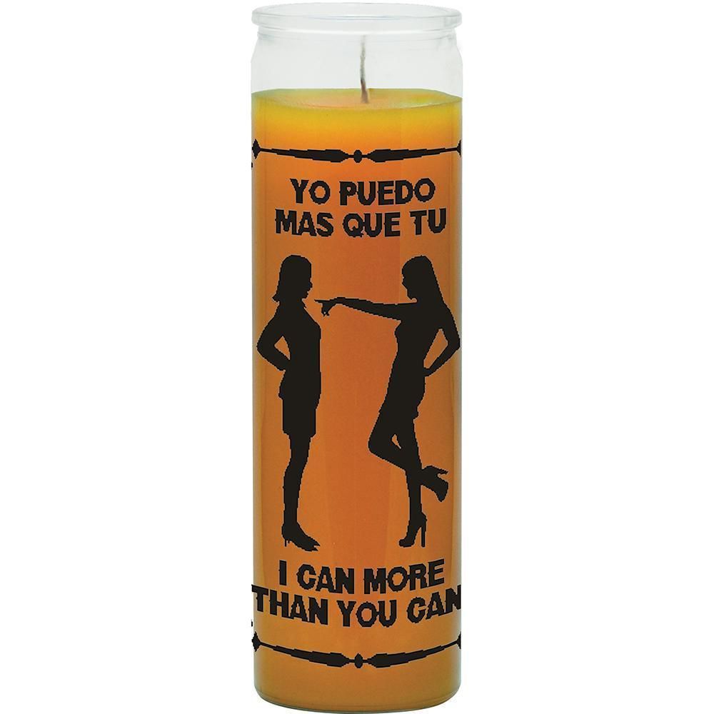 7 Day Glass Candle I Can More Than You - Orange, SKU WP-575-105, UPC 6016201072061