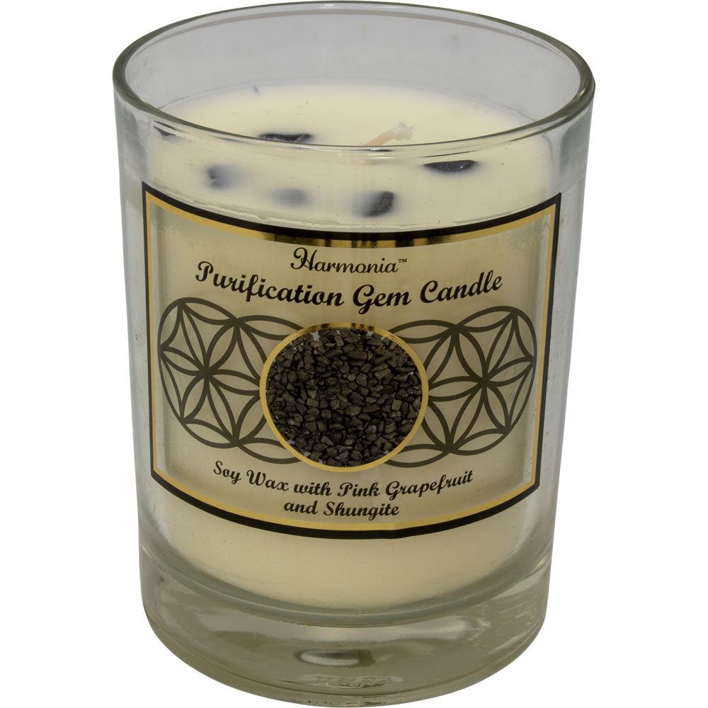 9 oz Harmonia Soy Gem Candle - Purification - Shungite, SKU KH-39273, UPC 6016230137182