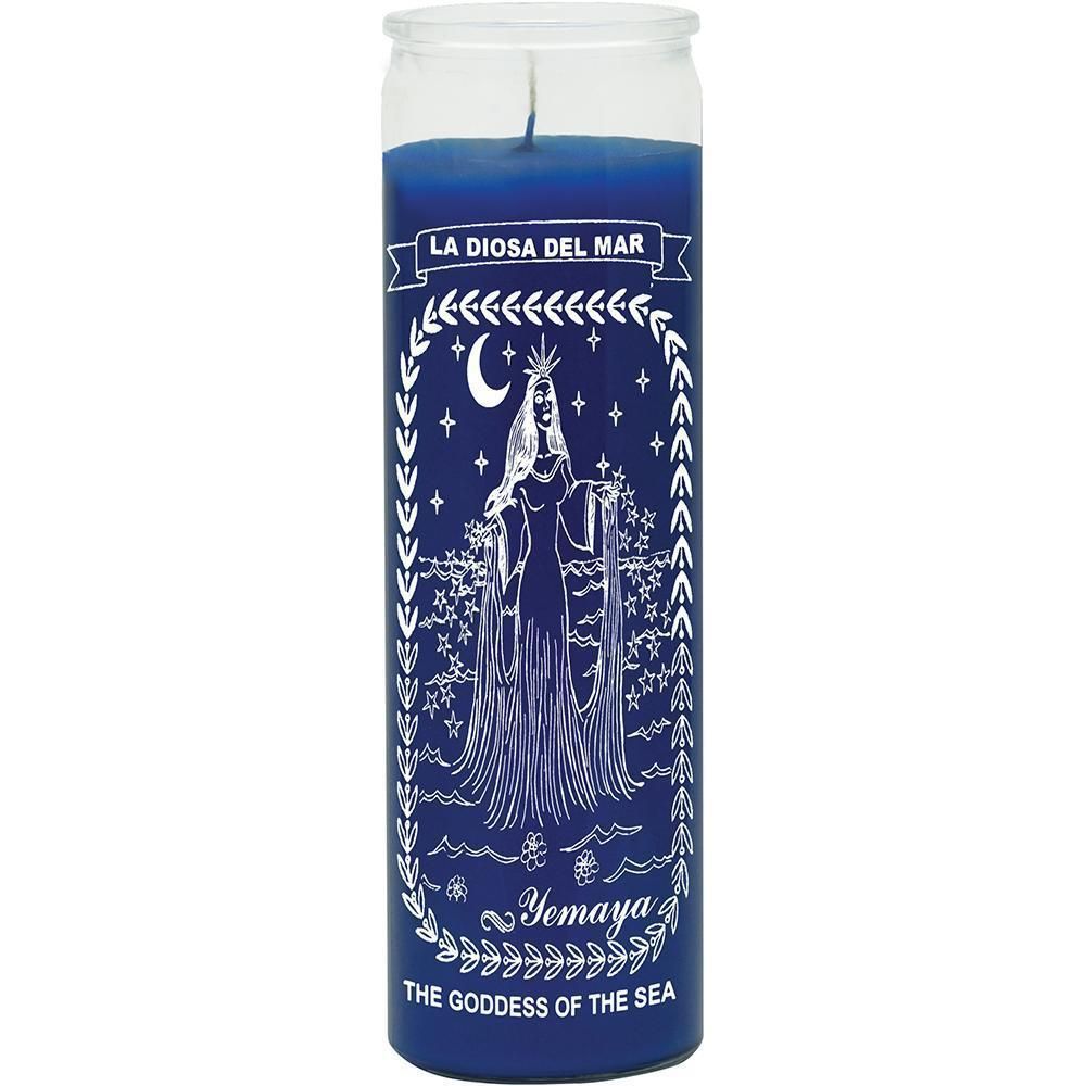 7 Day Glass Candle Yemaya - Blue, SKU WP-575-297, UPC 6016205785745